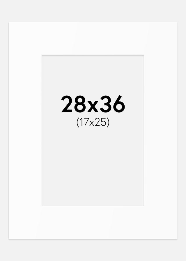 Passe-partout Bianco Standard (Bordo interno bianco) 28x36 cm (17x25)