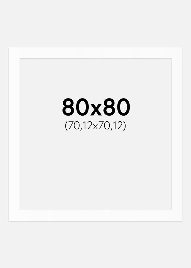 Passe-partout Bianco Standard (Bordo interno bianco) 80x80 cm (70,12x70,12)