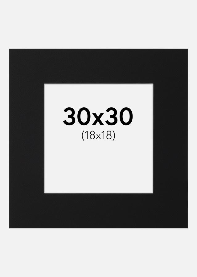 Passe-partout Nero Standard (Bordo interno bianco) 30x30 cm (18x18)