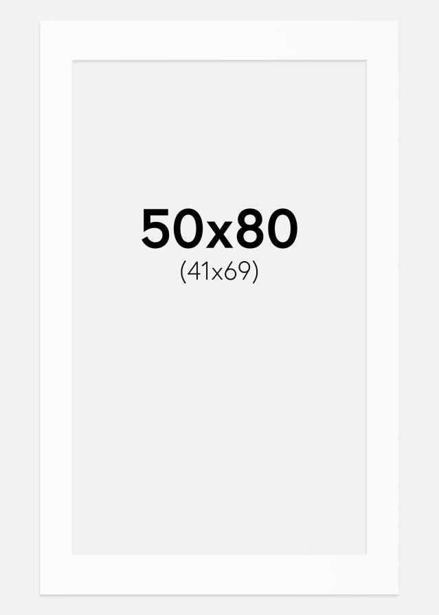 Passe-partout Bianco Standard (Bordo interno bianco) 50x80 cm (41x69)