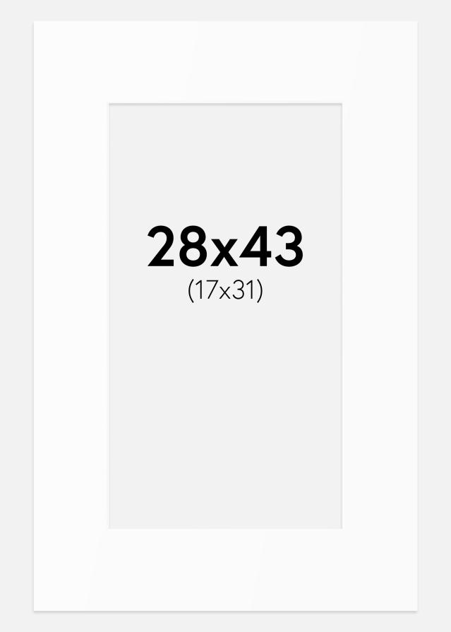 Passe-partout Bianco Standard (Bordo interno bianco) 28x43 cm (17x31)