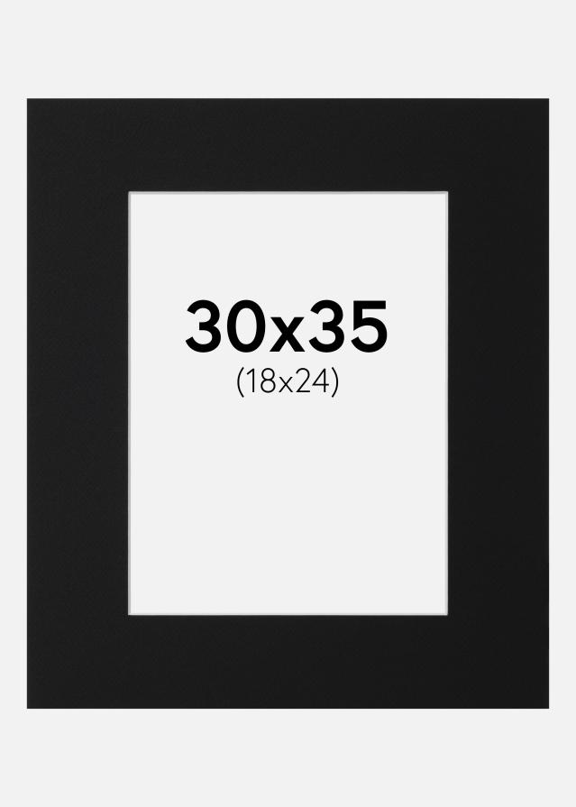 Passe-partout Nero Standard (Bordo interno bianco) 30x35 cm (18x24)