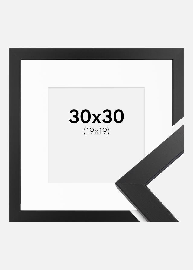 Cornice Black Wood 30x30 cm - Passe-partout Bianco 20x20 cm