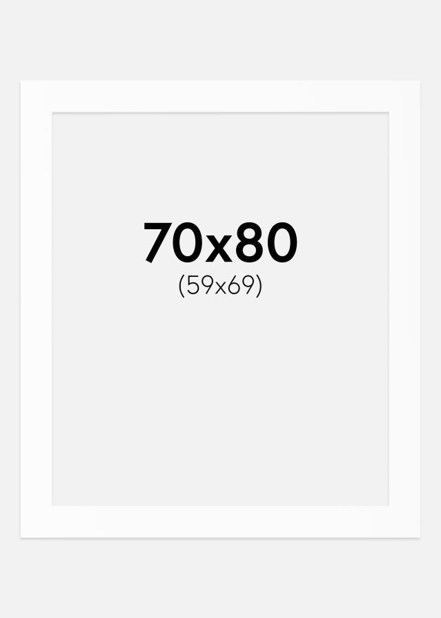 Passe-partout Bianco Standard (Bordo interno bianco) 70x80 cm (59x69)