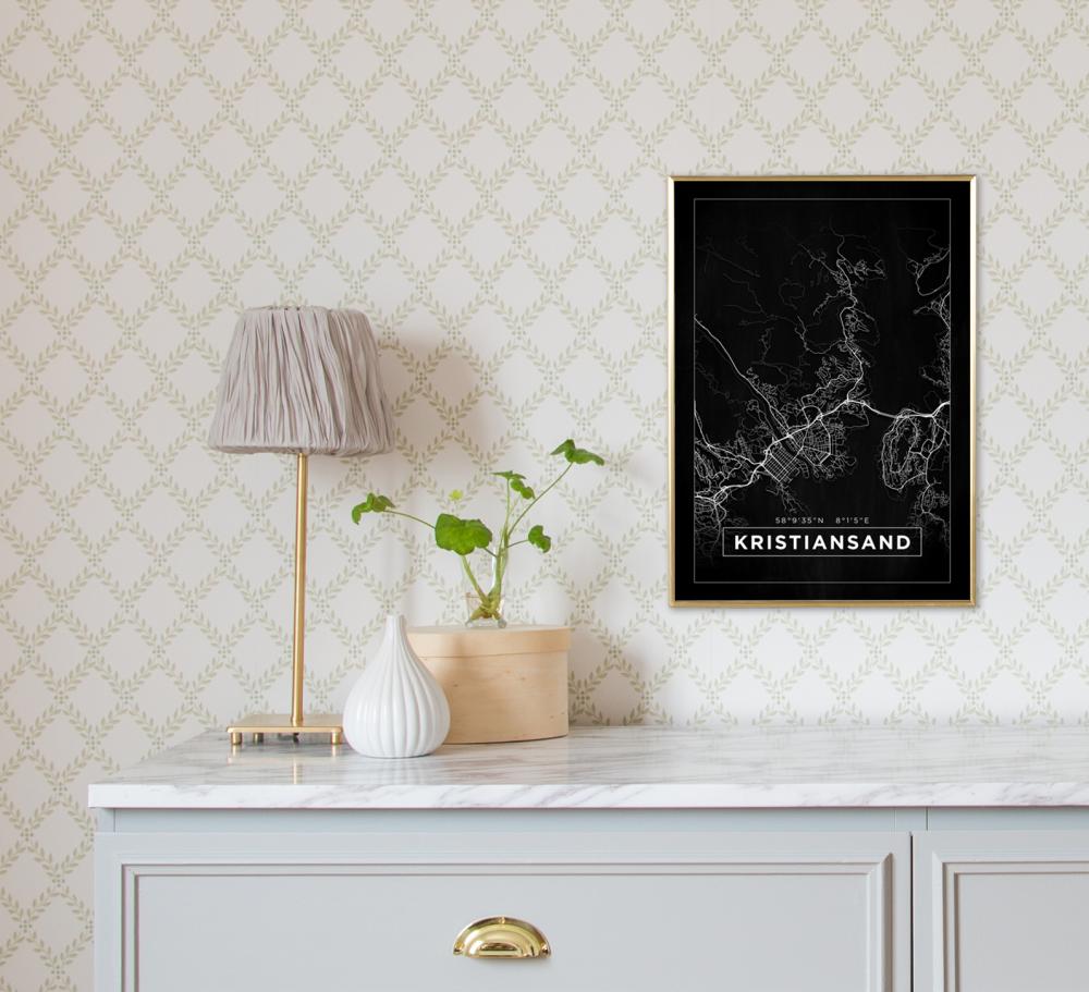 Mappa - Kristiansand - Poster nero