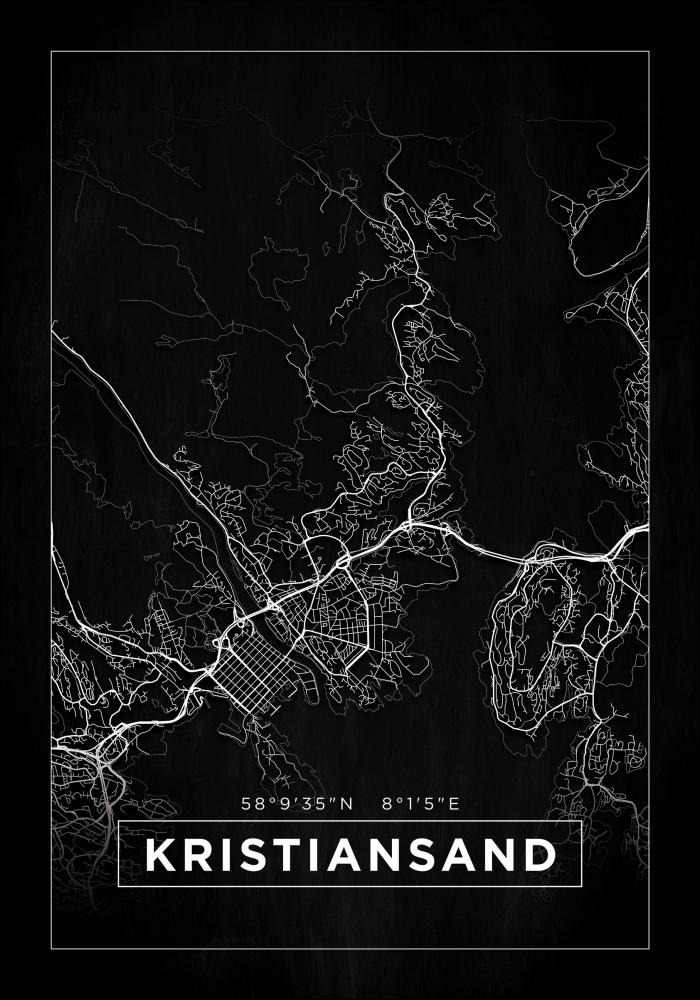 Mappa - Kristiansand - Poster nero