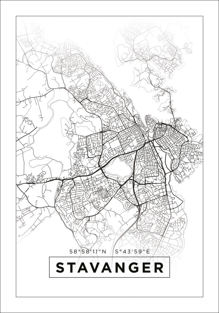 Mappa - Stavanger - Poster bianco