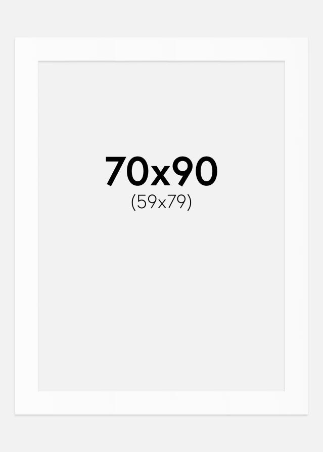 Passe-partout Bianco Standard (Bordo interno bianco) 70x90 cm (59x79)