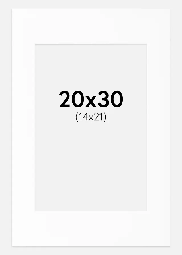 Passe-partout Bianco Standard (Bordo interno bianco) 20x30 cm (14x21)