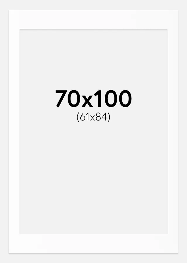 Passe-partout Bianco Standard (Bordo interno bianco) 70x100 cm (61x84)