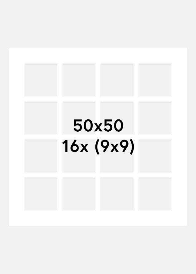 Passe-partout Bianco 50x50 cm - 16 Immagini collage