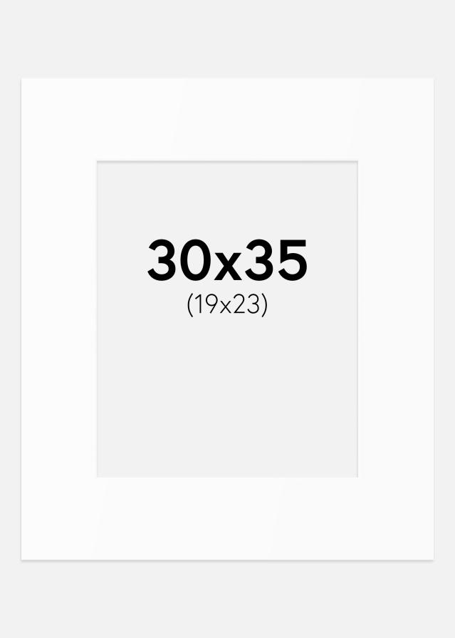 Passe-partout Bianco Standard (Bordo interno bianco) 30x35 cm (19x23)