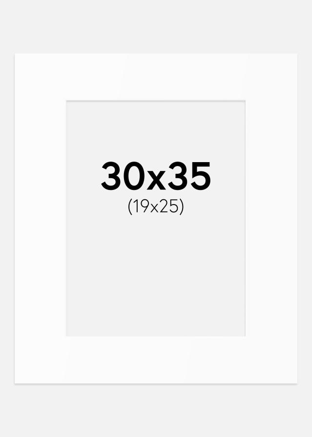 Passe-partout Bianco Standard (Bordo interno bianco) 30x35 cm (19x25)