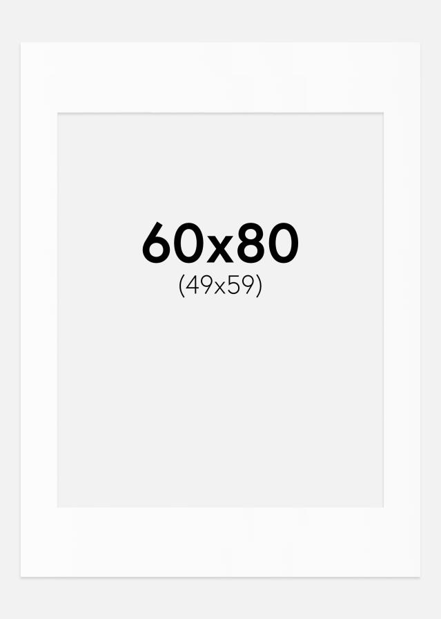 Passe-partout Bianco Standard (Bordo interno bianco) 60x80 cm (49x59)
