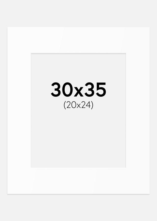 Passe-partout Bianco Standard (Bordo interno bianco) 30x35 cm (20x24)