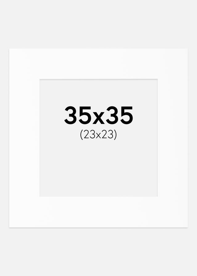 Passe-partout Bianco Standard (Bordo interno bianco) 35x35 cm (23x23)