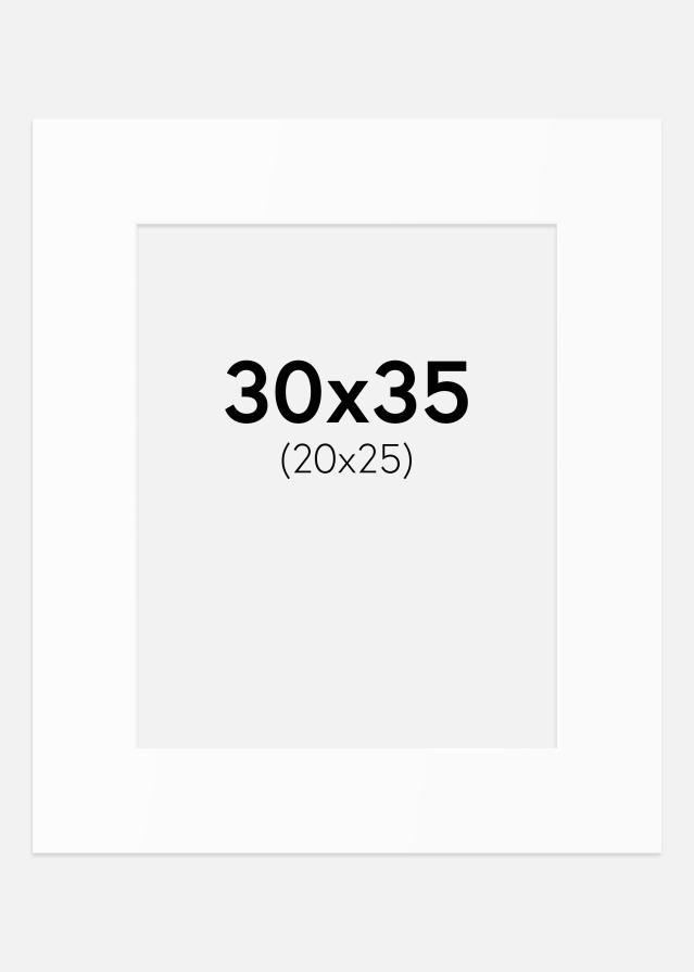 Passe-partout Bianco Standard (Bordo interno bianco) 30x35 cm (20x25)