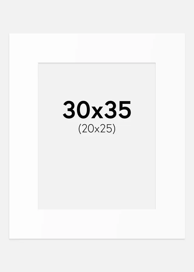 Passe-partout Bianco Standard (Bordo interno bianco) 30x35 cm (20x25)