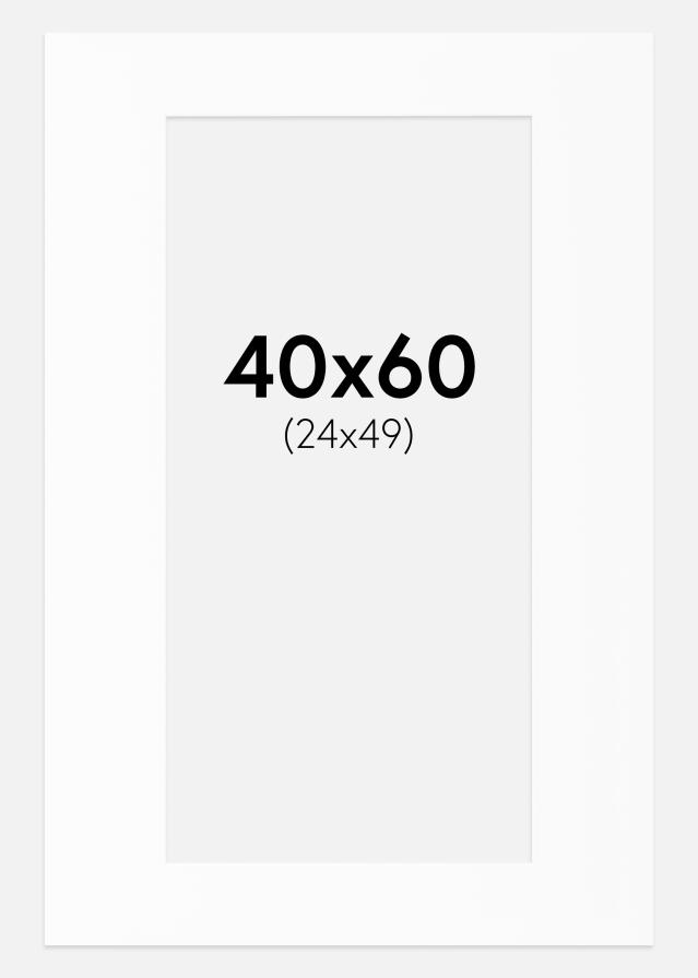 Passe-partout Bianco Standard (Bordo interno bianco) 40x60 cm (24x49)