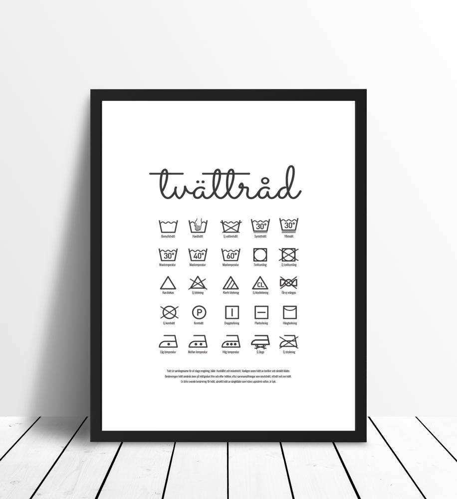 Istruzioni di lavaggio - Poster bianco