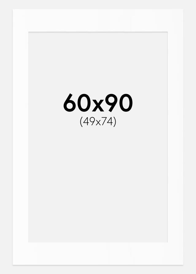 Passe-partout Bianco Standard (Bordo interno bianco) 60x90 cm (49x74)