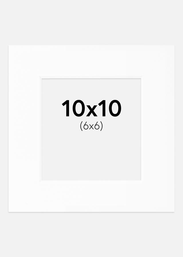 Passe-partout Bianco Standard (Bordo interno bianco) 10x10 cm (6x6)