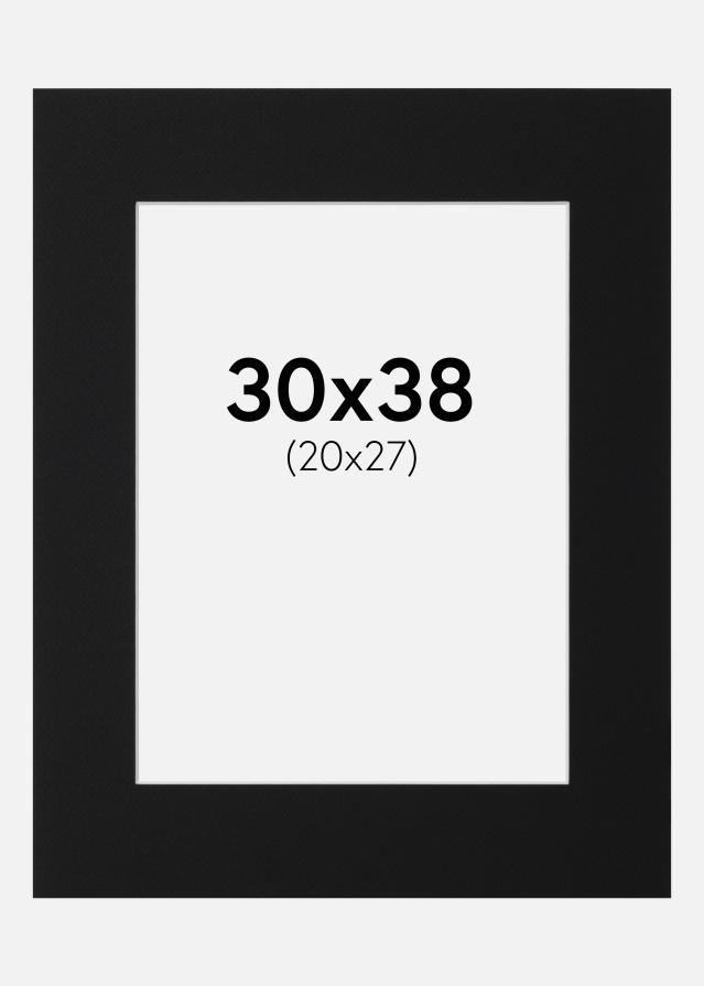 Passe-partout Nero Standard (Bordo interno bianco) 30x38 cm (20x27)