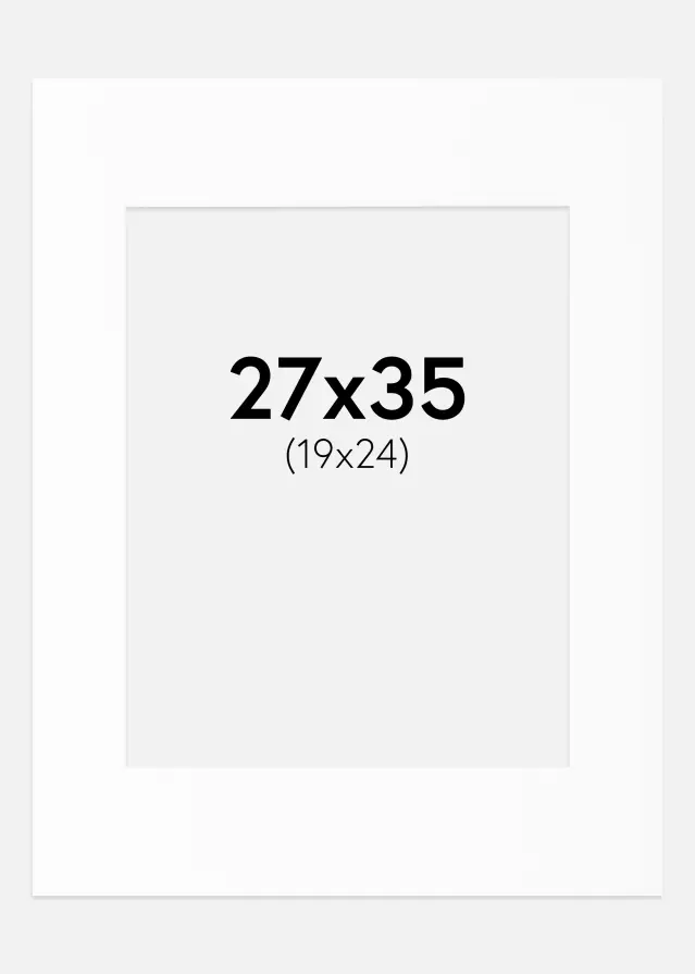 Passe-partout Bianco Standard (Bordo interno bianco) 27x35 cm (19x24)