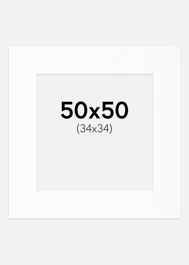 Passe-partout Bianco Standard (Bordo interno bianco) 50x50 cm (34x34)