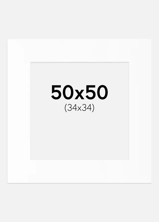 Passe-partout Bianco Standard (Bordo interno bianco) 50x50 cm (34x34)