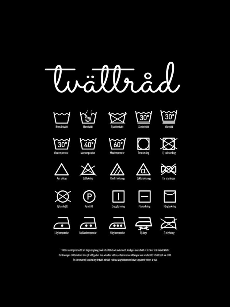 Consigli per il bucato - Poster nero