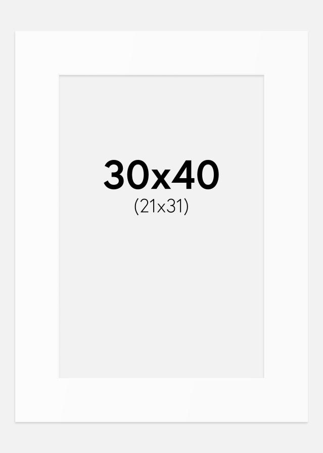 Passe-partout Bianco Standard (Bordo interno bianco) 30x40 cm (21x31)