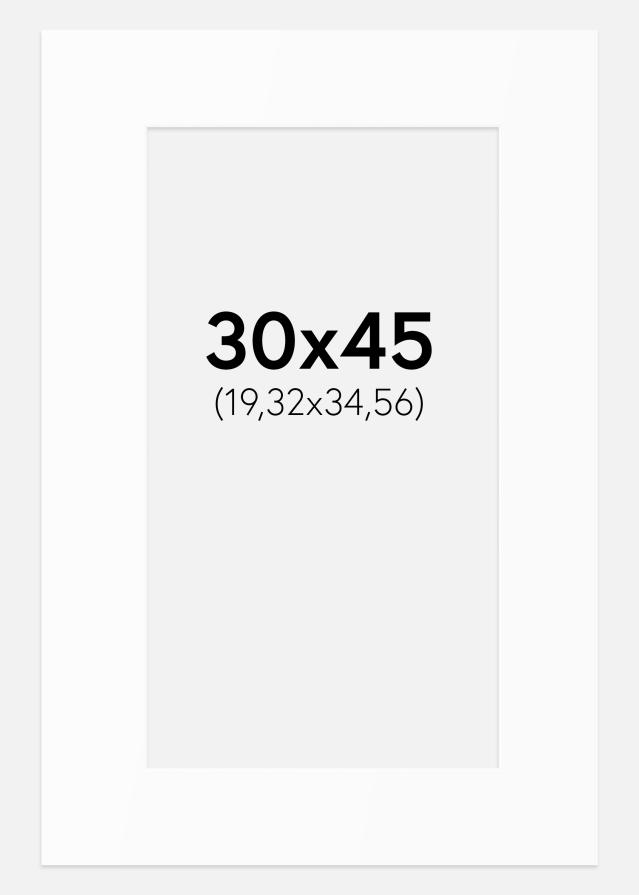 Passe-partout Bianco Standard (Bordo interno bianco) 30x45 cm (19,32x34,56)