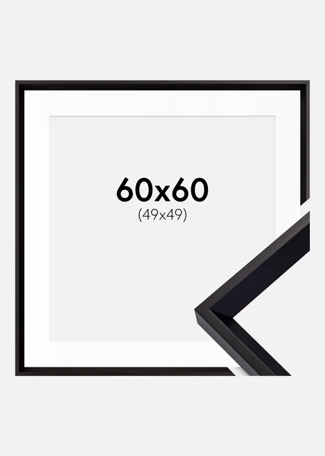 Cornice Globe Nero 60x60 cm - Passe-partout Bianco 50x50 cm