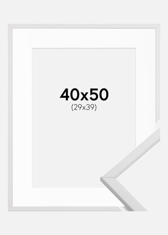 Cornice Galant Bianco 40x50 cm - Passe-partout Bianco 30x40 cm