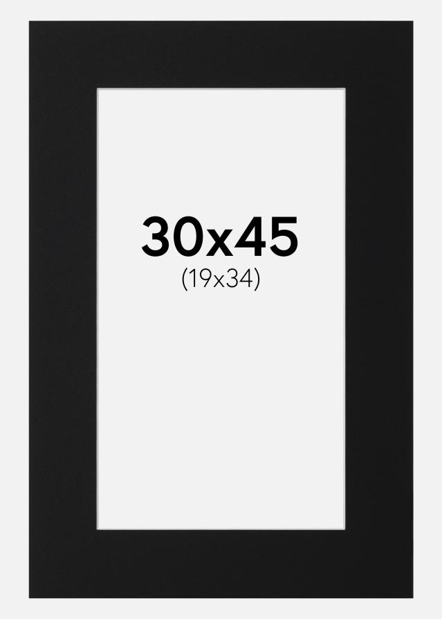 Passe-partout Nero Standard (Bordo interno bianco) 30x45 cm (19x34)