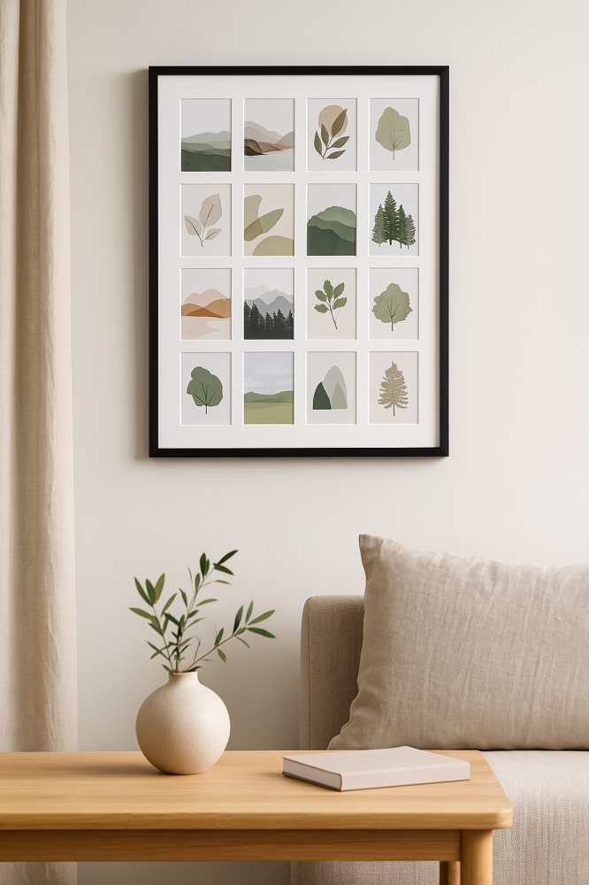 Legno nero - Collage di 16 immagini