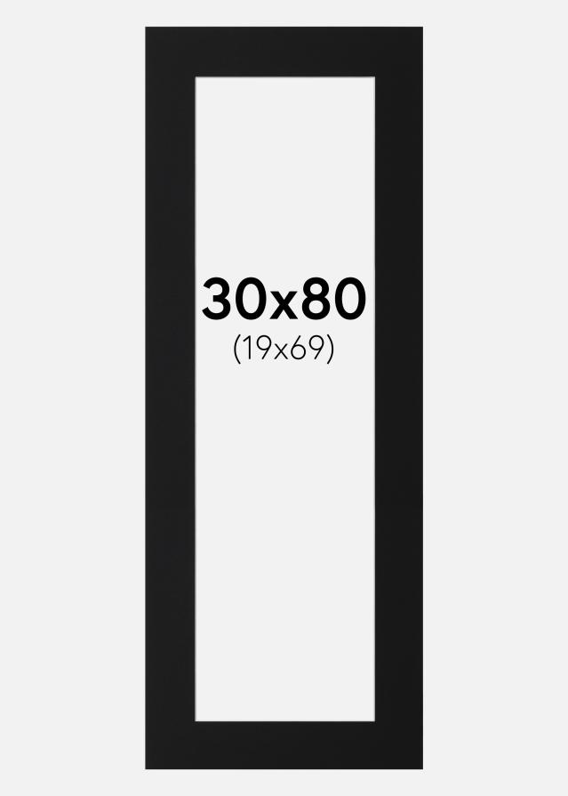 Passe-partout Nero Standard (Bordo interno bianco) 30x80 cm (19x69)