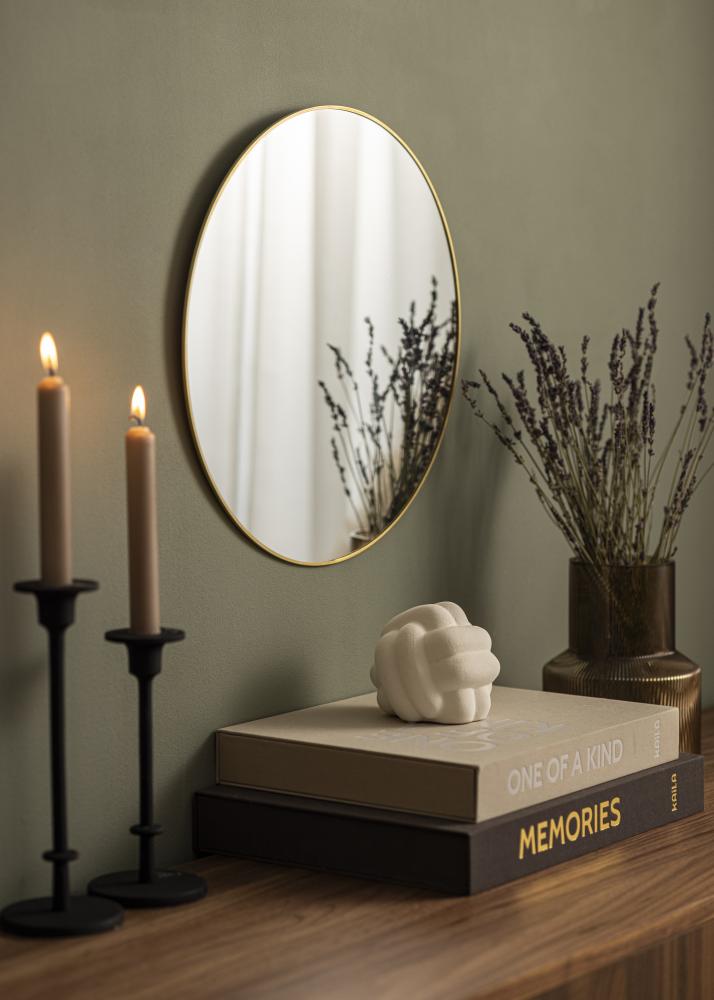 KAILA Round Mirror - Thin Brass 40 cm Ø