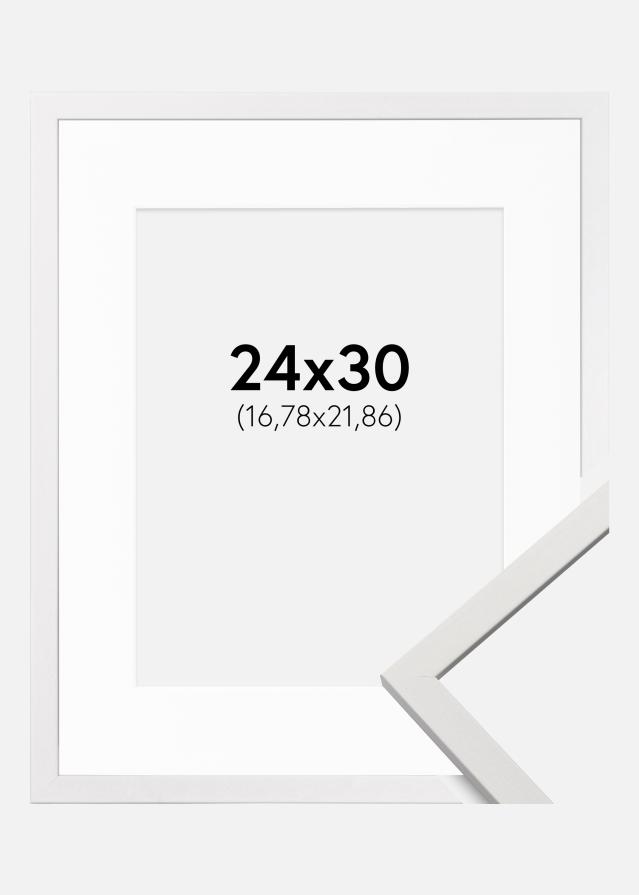 Cornice Edsbyn Bianco 24x30 cm - Passe-partout Bianco 7x9 inches