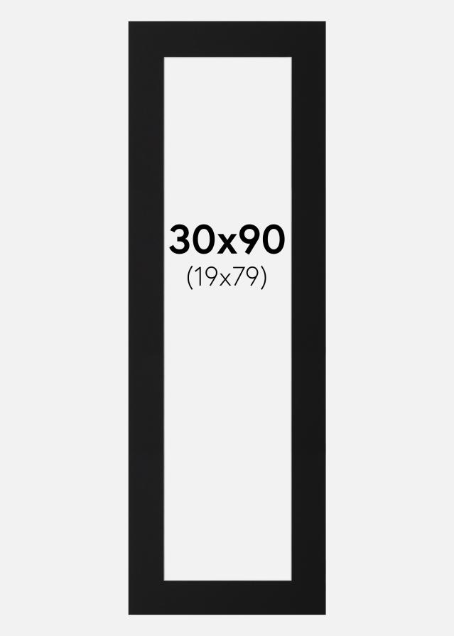 Passe-partout Nero Standard (Bordo interno bianco) 30x90 cm (19x79)