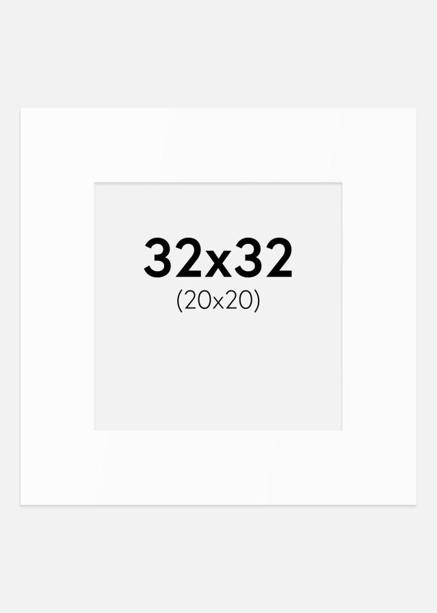 Passe-partout Bianco Standard (Bordo interno bianco) 32x32 cm (20x20)