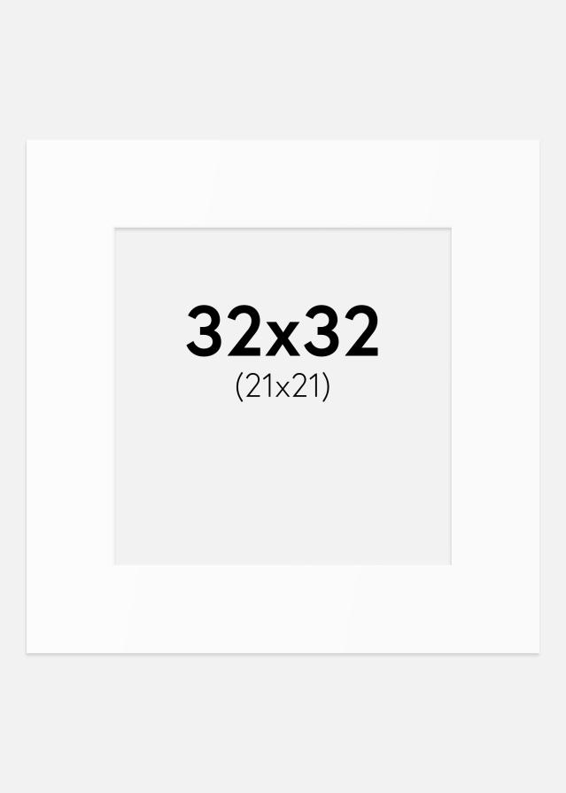 Passe-partout Bianco Standard (Bordo interno bianco) 32x32 cm (21x21)