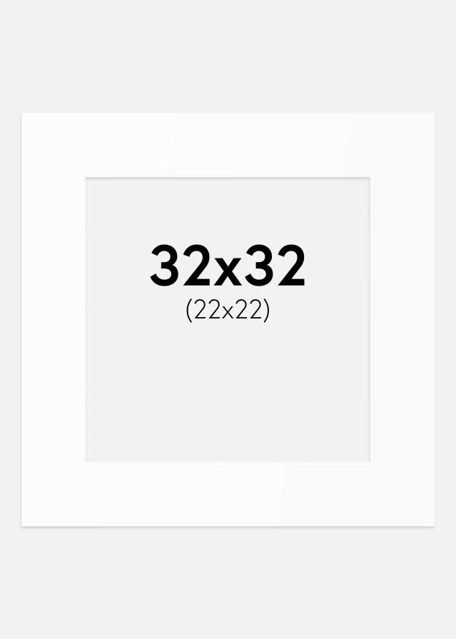 Passe-partout Bianco Standard (Bordo interno bianco) 32x32 cm (22x22)