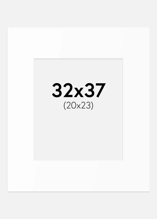 Passe-partout Bianco Standard (Bordo interno bianco) 32x37 cm (20x23)