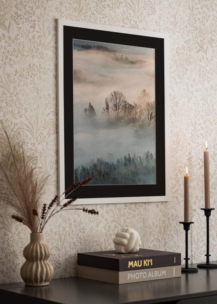 Cornice Trendline Bianco 35x45 cm - Passe-partout Nero 24x34 cm