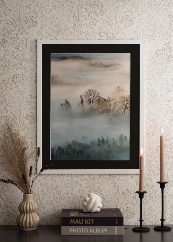 Cornice Trendline Bianco 35x45 cm - Passe-partout Nero 24x34 cm