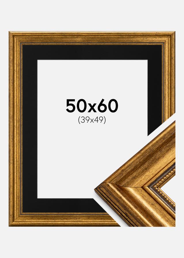 Cornice Rokoko Oro 50x60 cm - Passe-partout Nero 40x50 cm