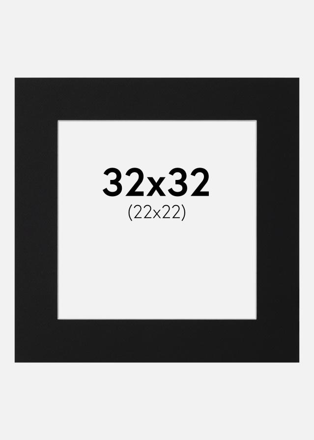 Passe-partout Nero Standard (Bordo interno bianco) 32x32 cm (22x22)