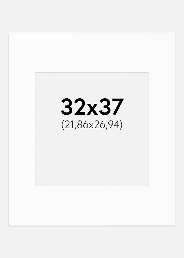 Passe-partout Bianco Standard (Bordo interno bianco) 32x37 cm (21,86x26,94)